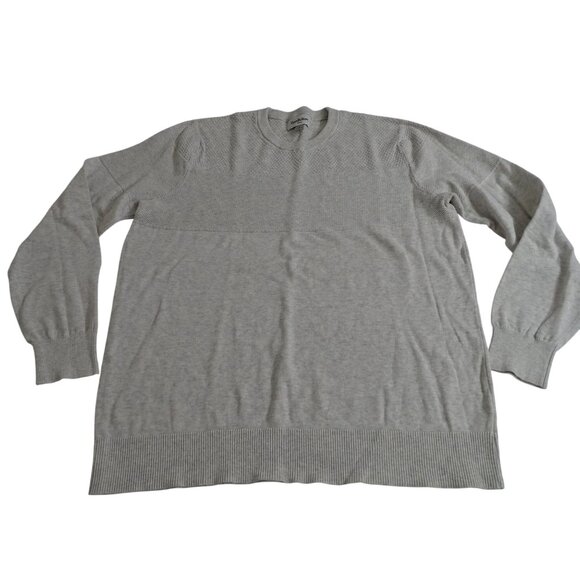 Goodfellow Mens Textured Knit Sweater Size L Heather Gray Long Sleeve Cotton - Picture 1 of 9